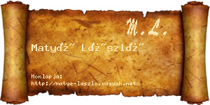 Matyé László névjegykártya
