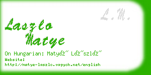 laszlo matye business card